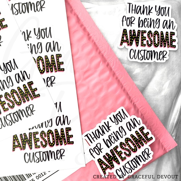 Thank You For Being An AWESOME Customer - 2" (inches) Sticker (48ct.) [GD63-48] - Picture 4 of 5